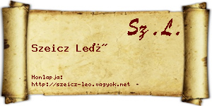 Szeicz Leó névjegykártya